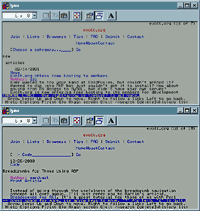 evolt.org home page and article page as viewed in Lynx 2.7